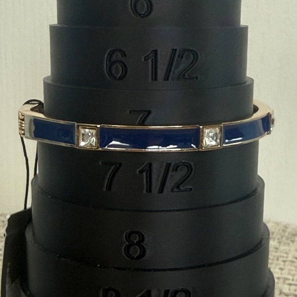 sequin Jewelry - SEQUIN BLUE GOLD CRYSTAL LIKE CLEAR STONES BANGLE